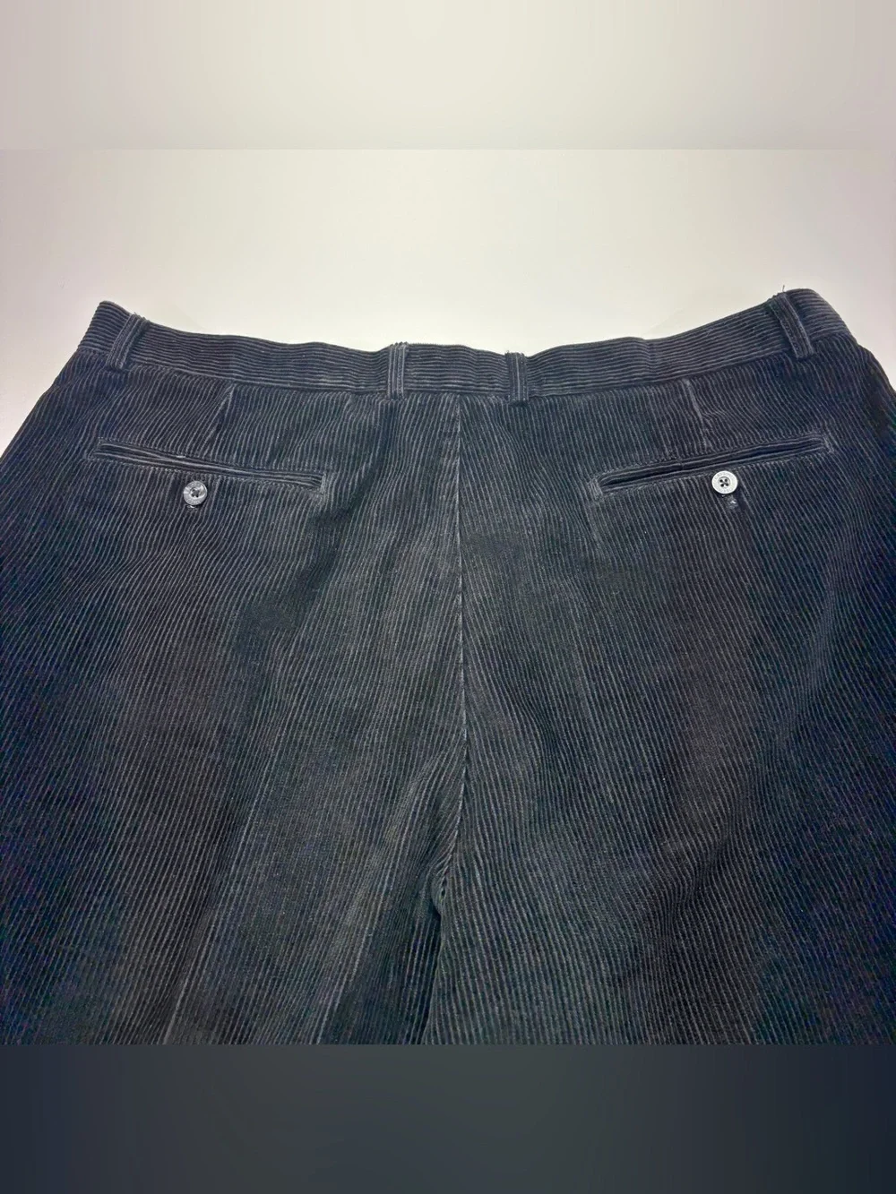Vintage Oleg Cassini Black Corduroy Pants 42x32 Y2K Dark Academia